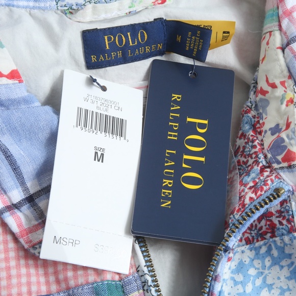 NWT Polo Ralph Lauren Women's Patchwork Quilted Cotton Linen Full Zip Jacket, M - Picture 3 of 8